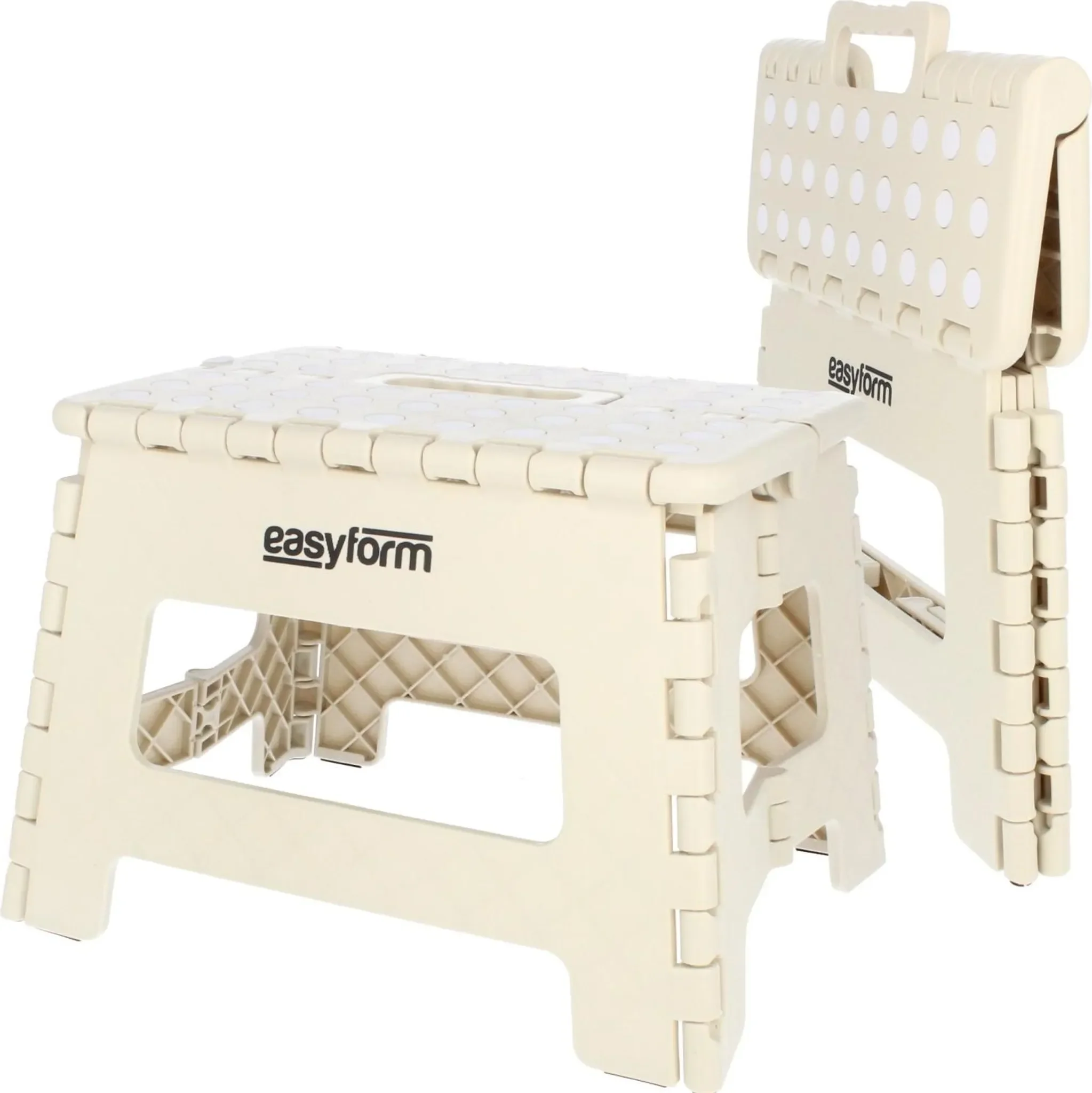 Klapphocker mit Anti-Rutsch-Oberfläche – 22 cm, Beige