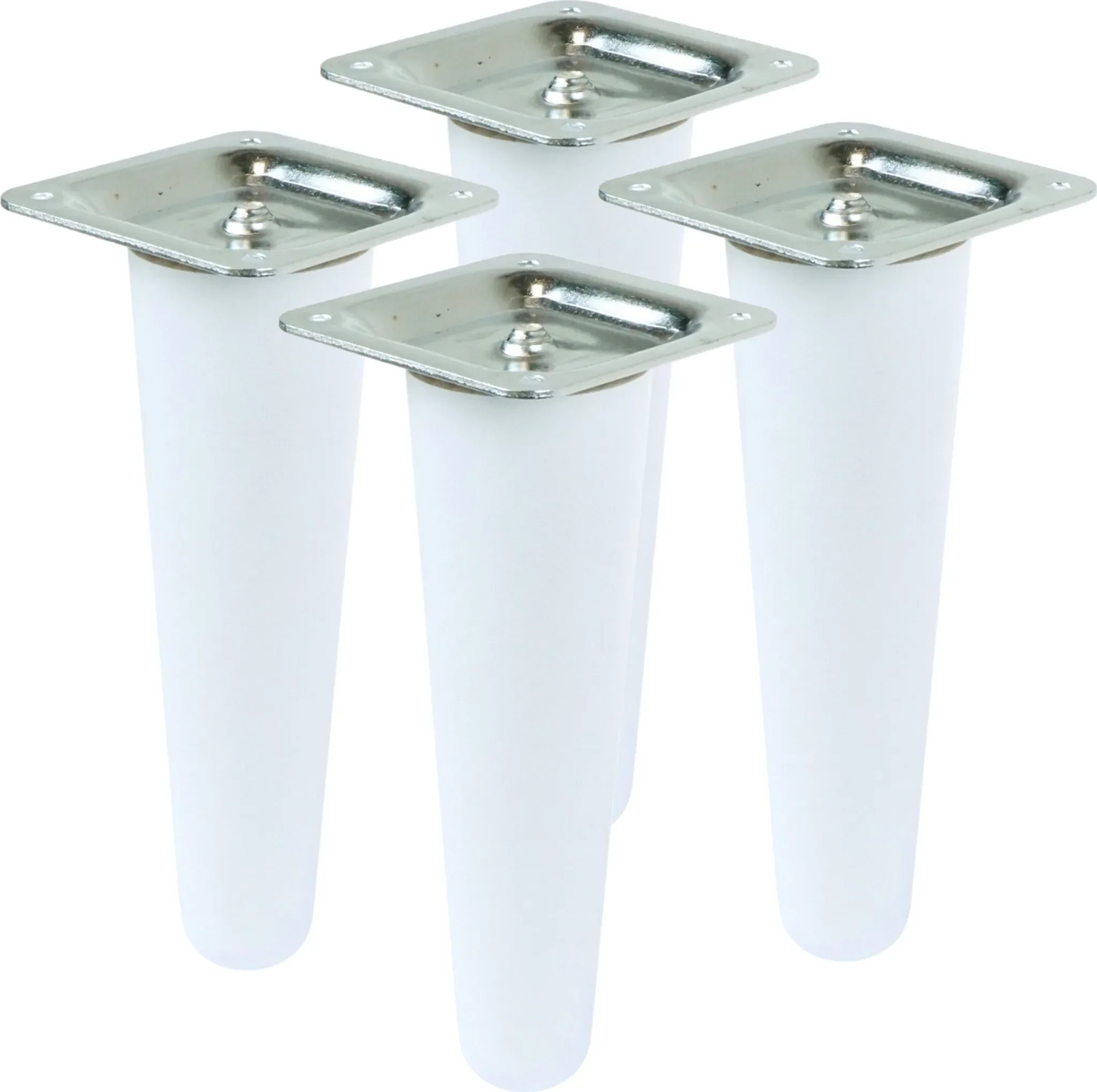 Gerades Buchenbein UNIQ – 8 cm, Weiß (4 Stück)