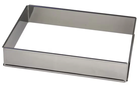 LARES Backrahmen eckig 25 cm flach Backform für Kuchen und Torten