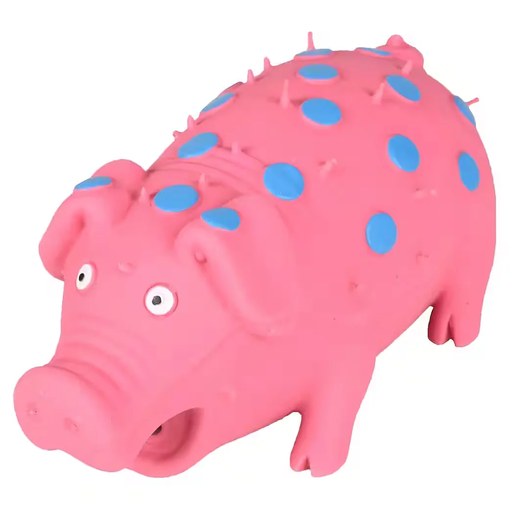 FLAMINGO Hundespielzeug Quietschie Latex Schwein rosa mit Punkten