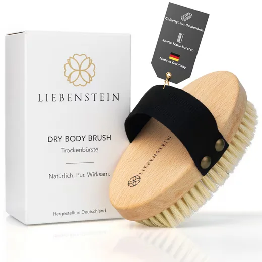 LIEBENSTEIN Körperbürste Trockenbürste für Massage und Peeling