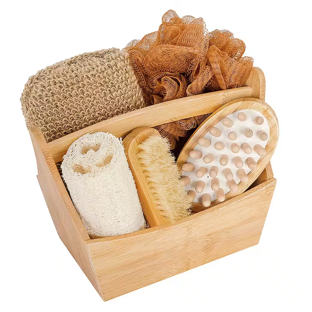 CROLL & DENECKE Wellness Pflegeset 6-teilig Bambus Geschenkset Holzbox