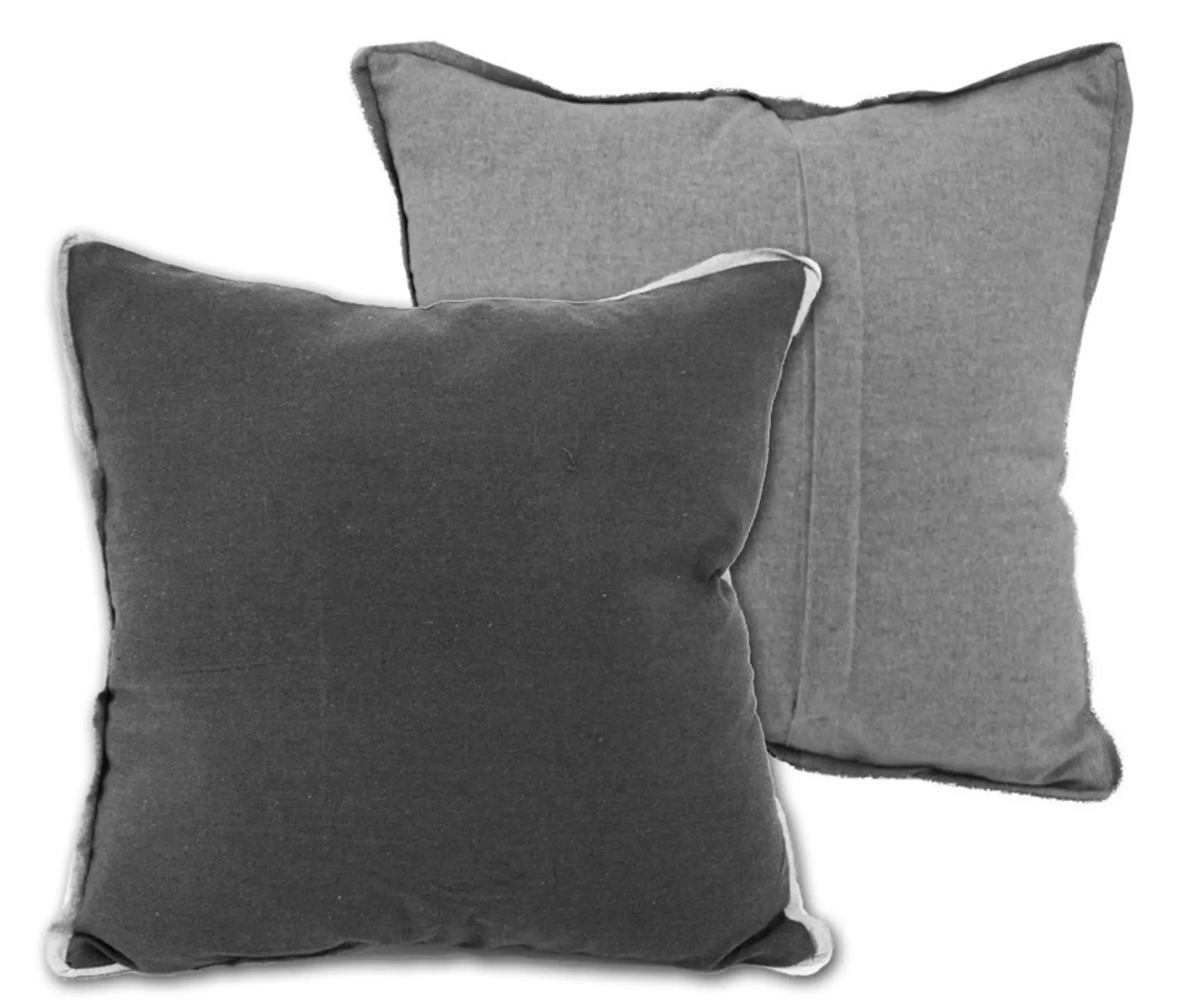 Kissenbezug 40×40 cm mit Bordüre – Hellgrau & Dunkelgrau