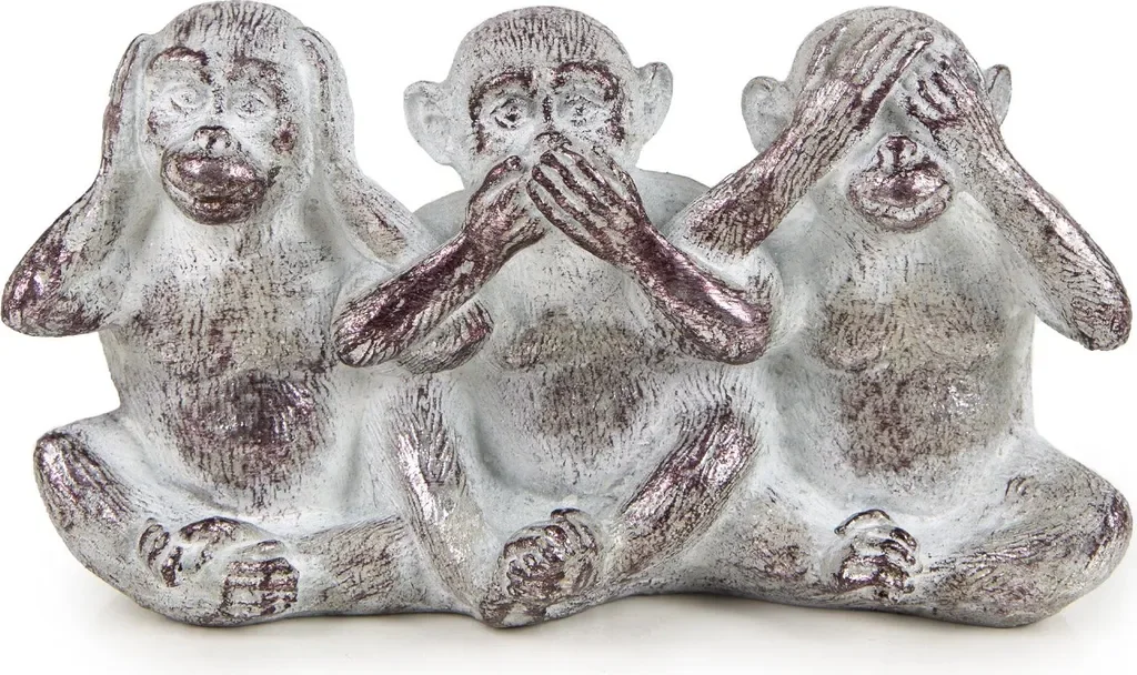 Logbuch Verlag Dekofigur 3 Affen Silber 21x11cm hören sehen sagen