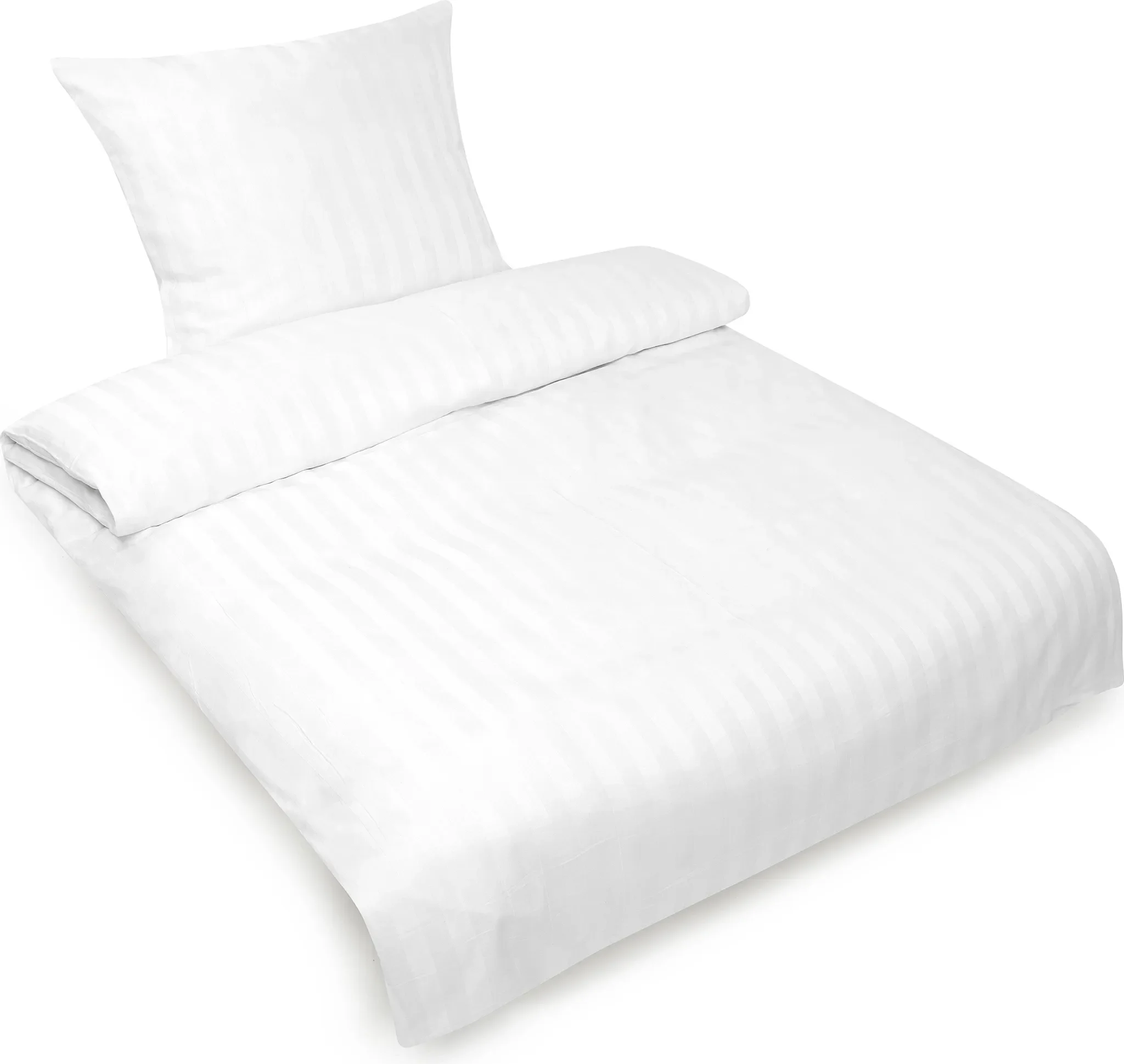 Hotelbettwäsche Kissenbezug 40×80 cm – Damast Satin Streifen, Weiß