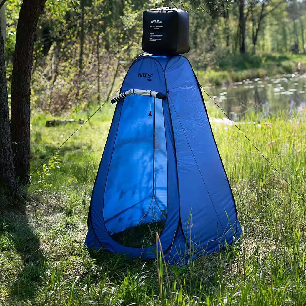 NILS CAMP Pop Up Wurfzelt Umkleidezelt Duschzelt Toilettenzelt blau