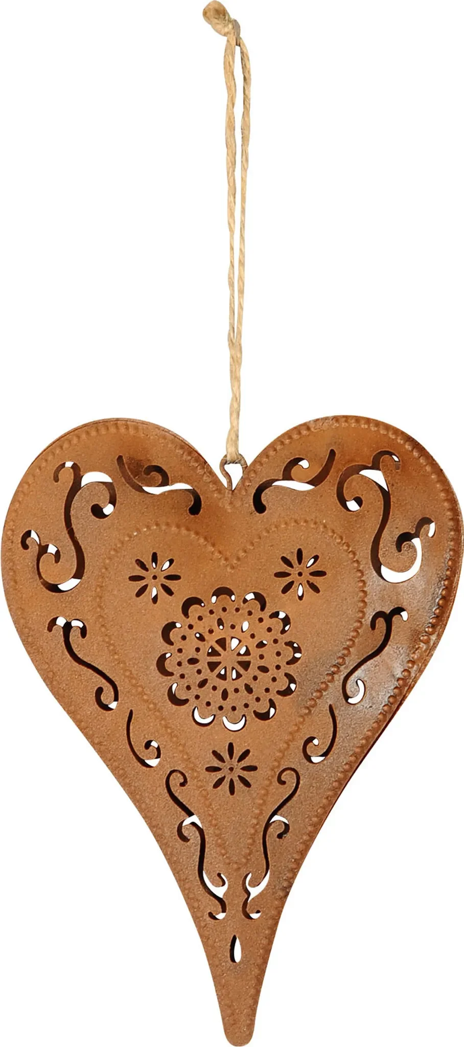 Schild Herz – Edelrost, 12 × 15 cm