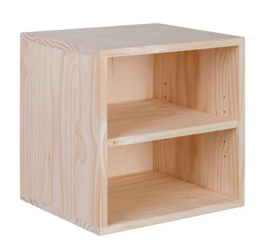 LUSIMAT Regalwürfel Modulable Kiefer massiv mit Rückwand 36x36x30 cm