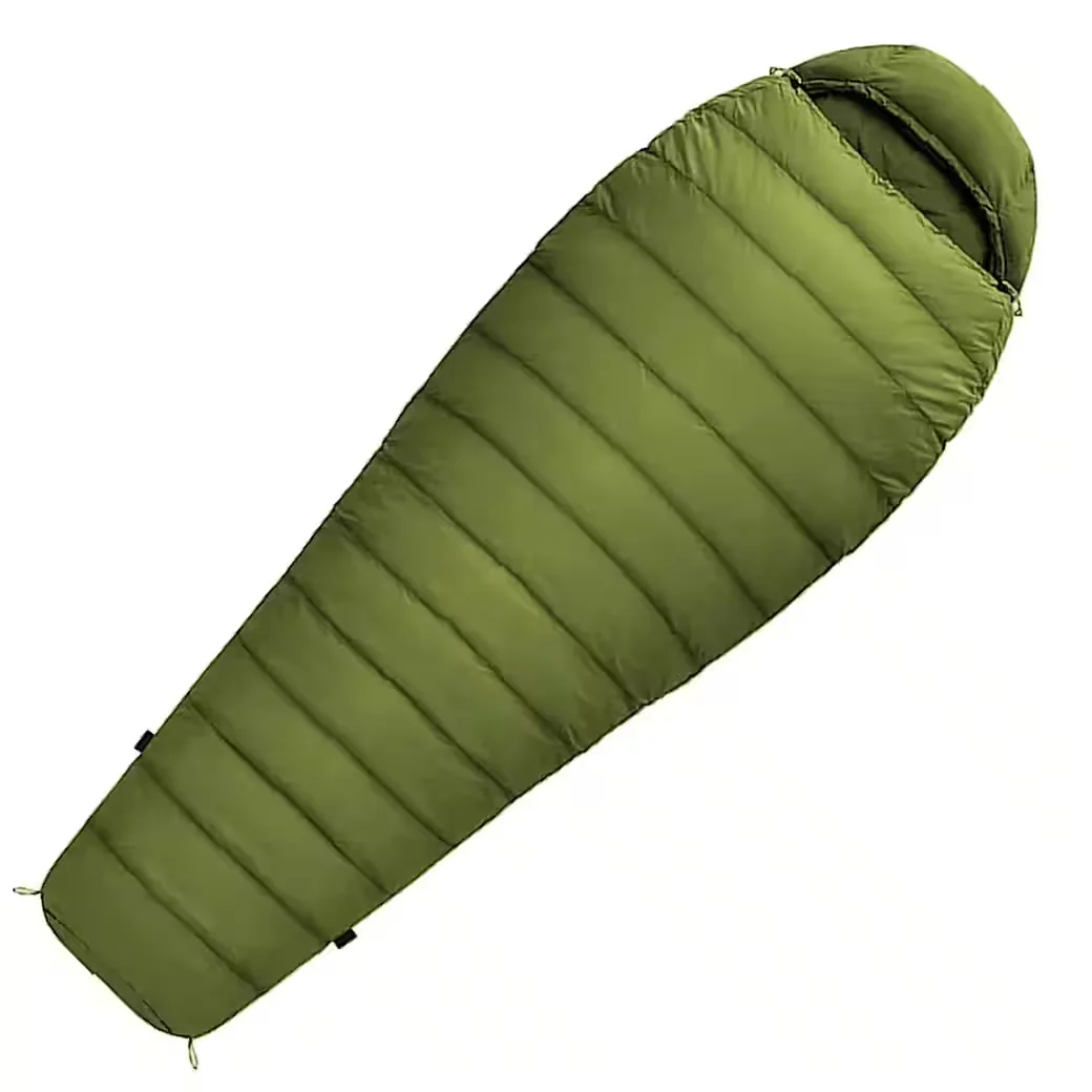 NORSKSKIN Mumienschlafsack Ultralight Green 800 g, 205 cm, koppelbar