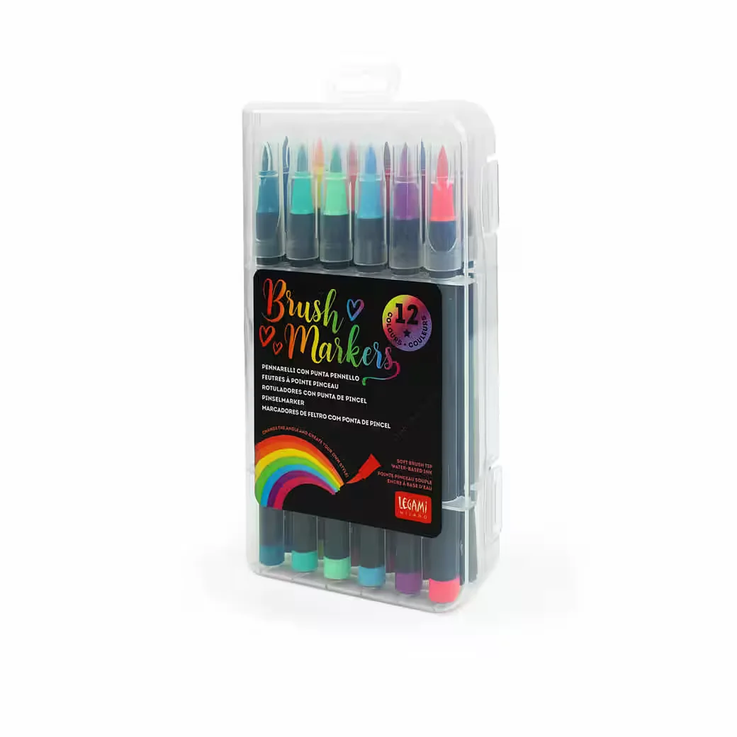 LEGAMI Brush Markers Filzstifte 12 Farben Bright Colours Set