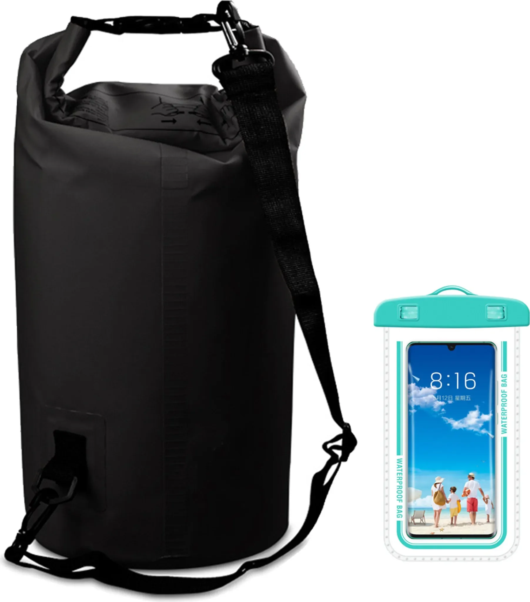 CANDeal 20L wasserdichter Packsack mit Rollverschluss und Handyhülle