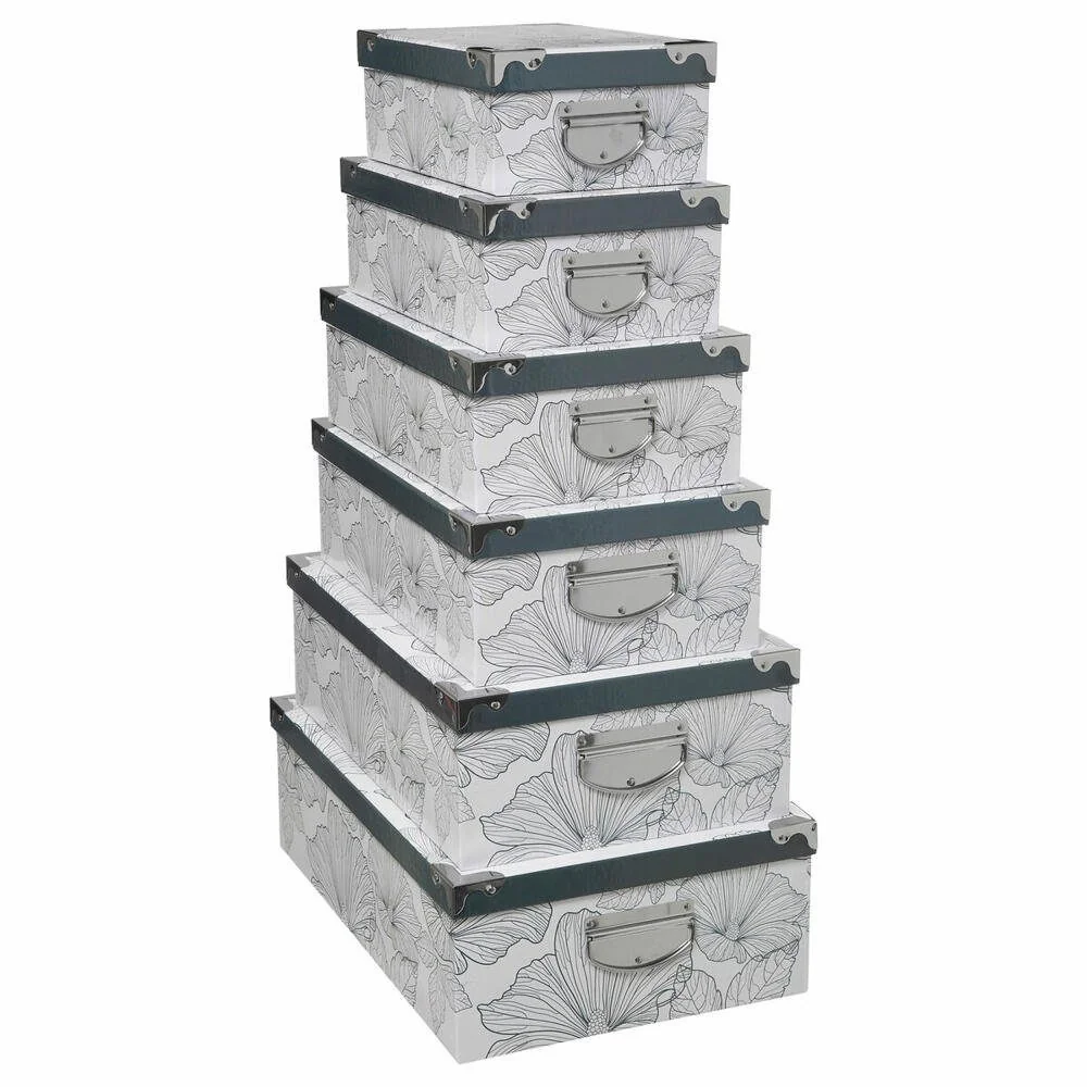 5FIVE SIMPLY SMART Aufbewahrungsboxen Set Delicat 6 teilig Metallecken