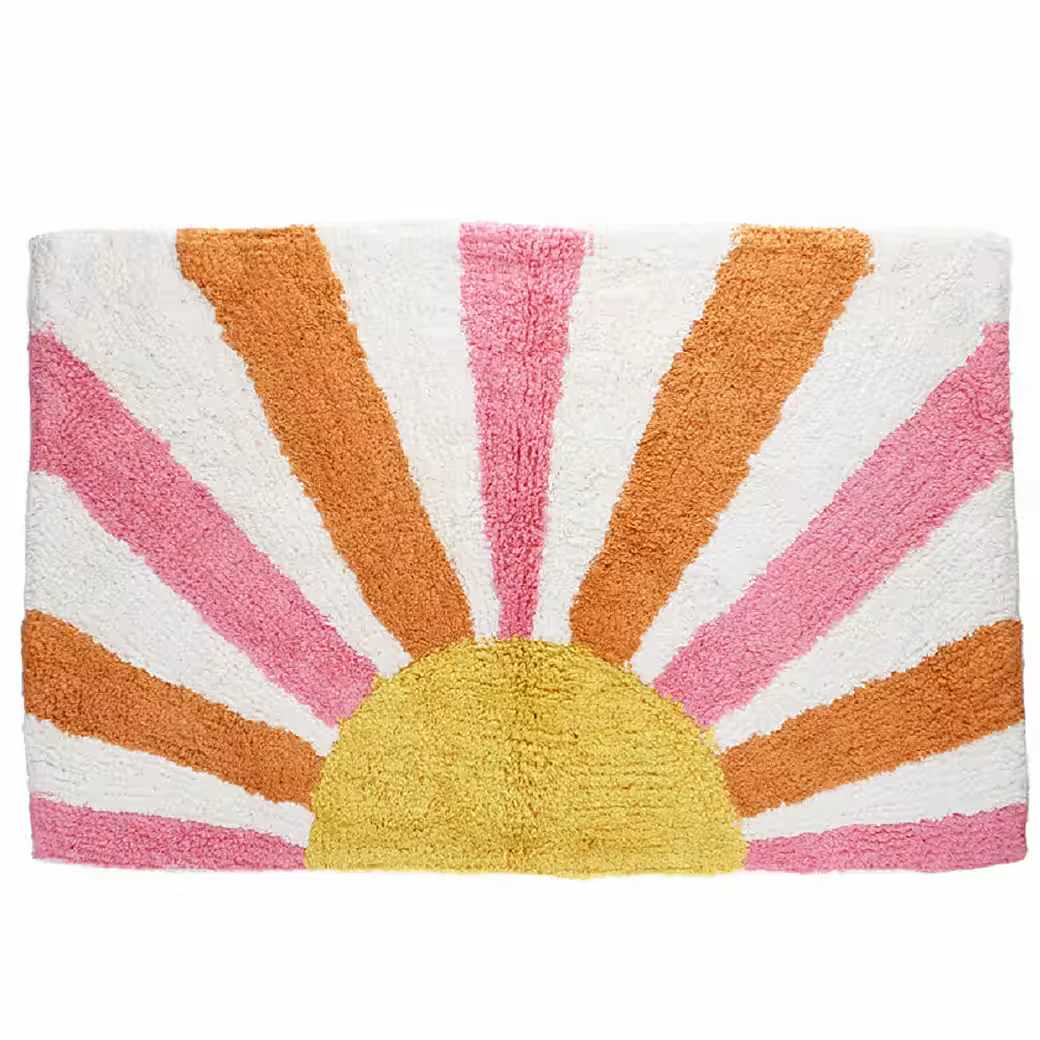REX LONDON Badematte Sunset mit Sonnenuntergang Motiv Badvorleger