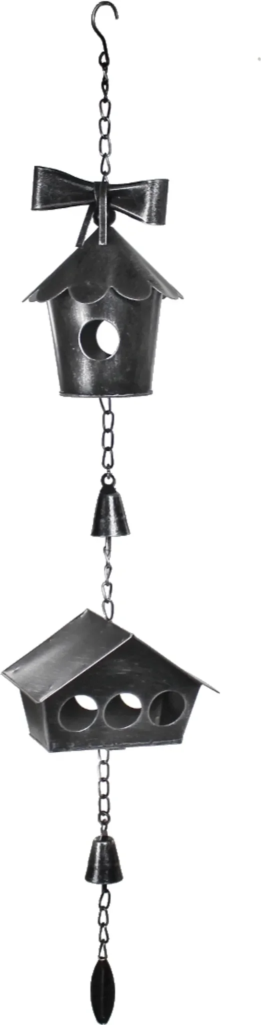 Deko Hänger Metall Vogelhaus – Schwarz/Silber