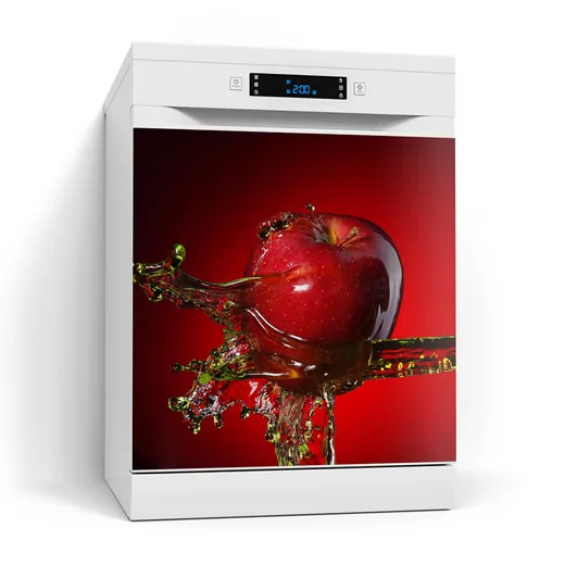 DEQORI Magnetfolie Motiv Flüssigkeit trifft Apfel Deko