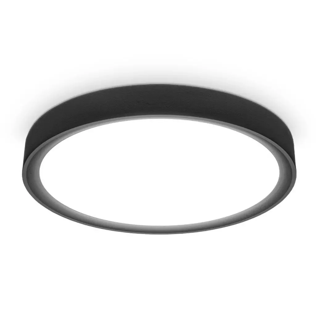 B.K.Licht LED Deckenleuchte rund 33 cm schwarz matt 4000K 15W 1500lm
