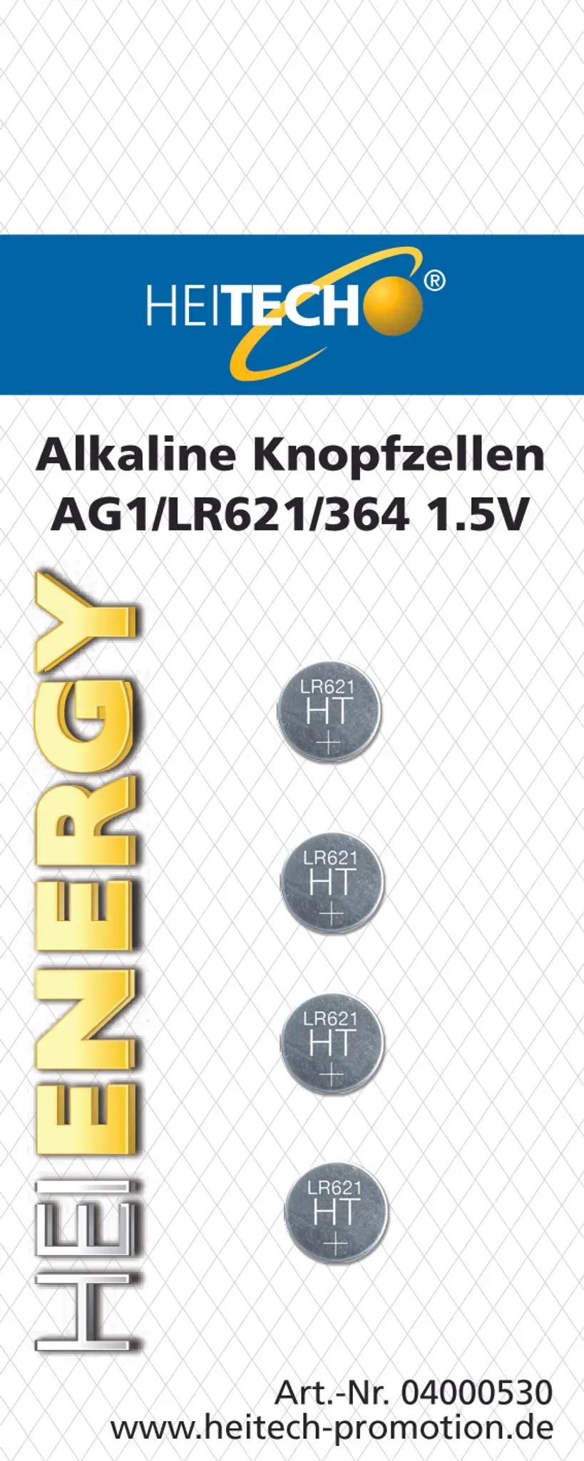 Knopfzellen Alkaline AG1 / LR621 – 4er-Pack