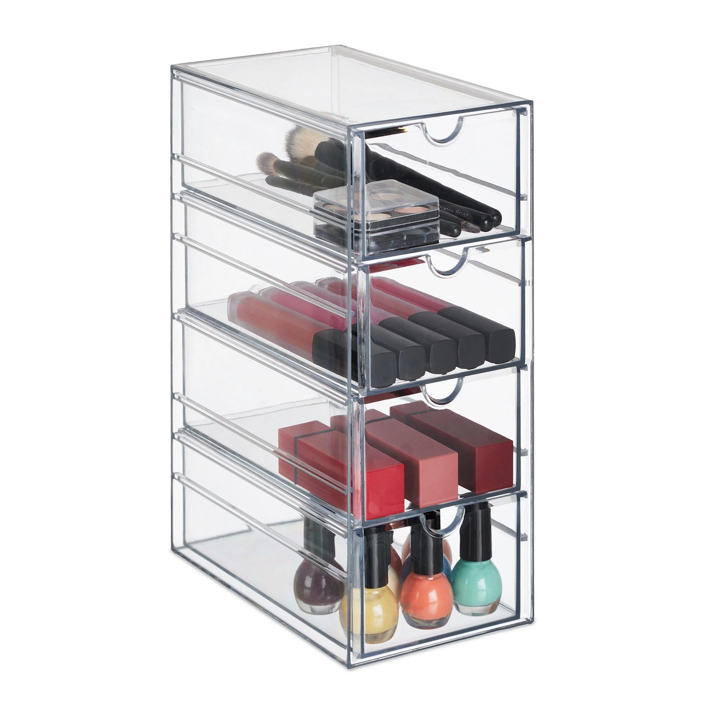 Relaxdays Schubladenbox mit 4 Fächern Büro Organizer