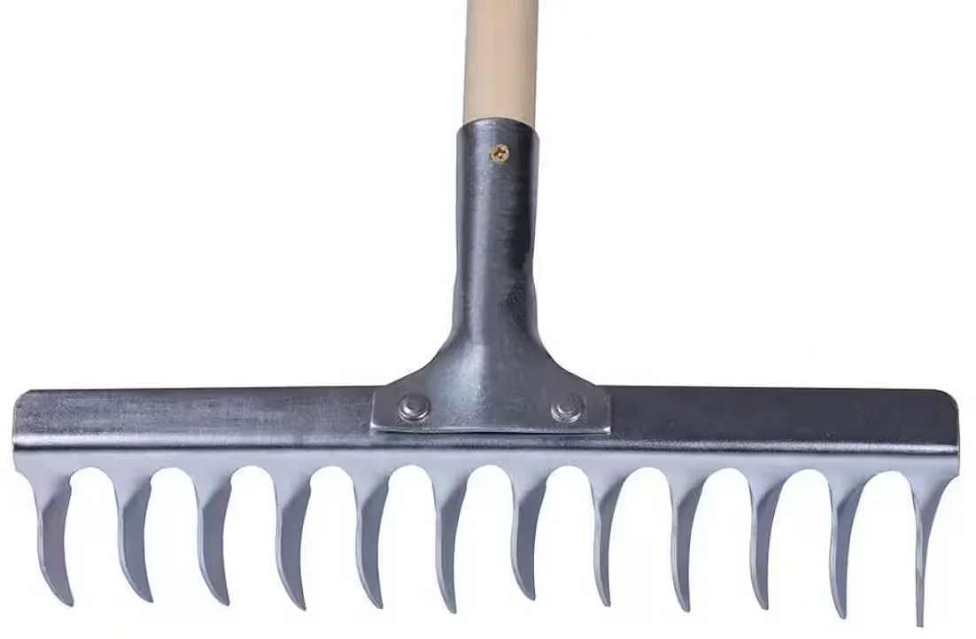 PROREGAL Gartenrechen Harke r108a.wh, 12 Zinken, mit Griff, für Rasen
