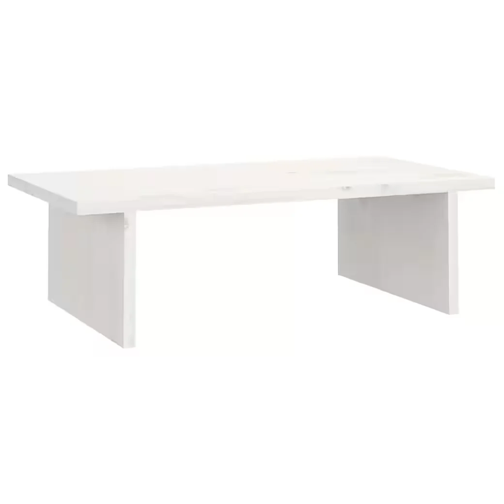 FURNICATO Monitorständer aus Kiefer Massivholz weiß 50 x 27 x 15 cm