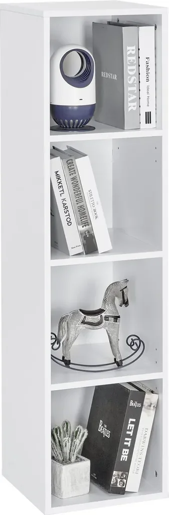Mondeer Bücherregal 4 Fächer Holz Würfelregal Standregal Wandregal
